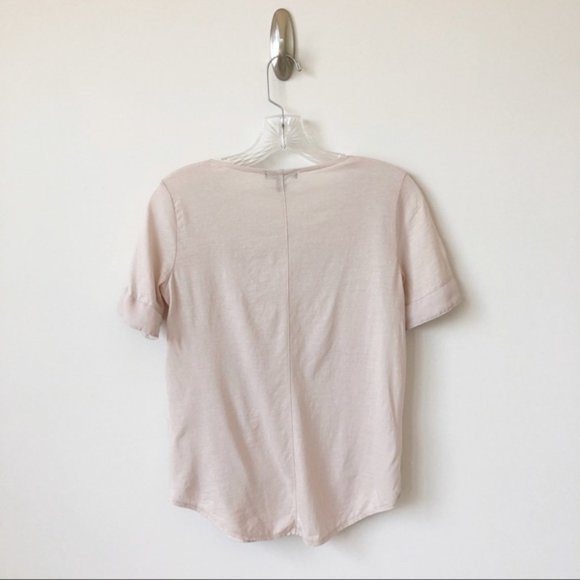 J. Crew Pink Short Sleeve Mixed Media Shirt - Picture 2 of 3